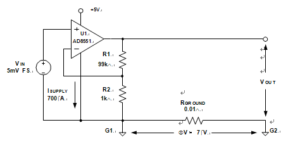 Unless Care Is Taken, Even Small Common Ground Currents Can Degrade Precision Amplifier Accuracy