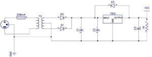 linear power supply PCB diagram of the above schematic